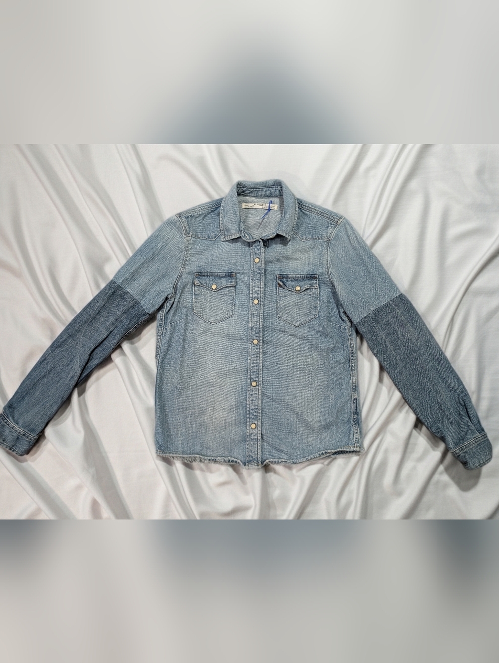 AllSaints Light Blue Denim Jean Jacket
